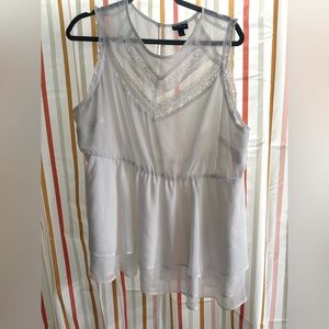 White torrid loose fitting blouse size 2